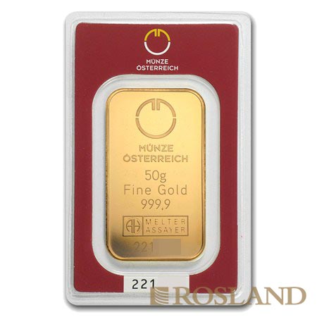 50 Gramm Goldbarren Münze Österreich