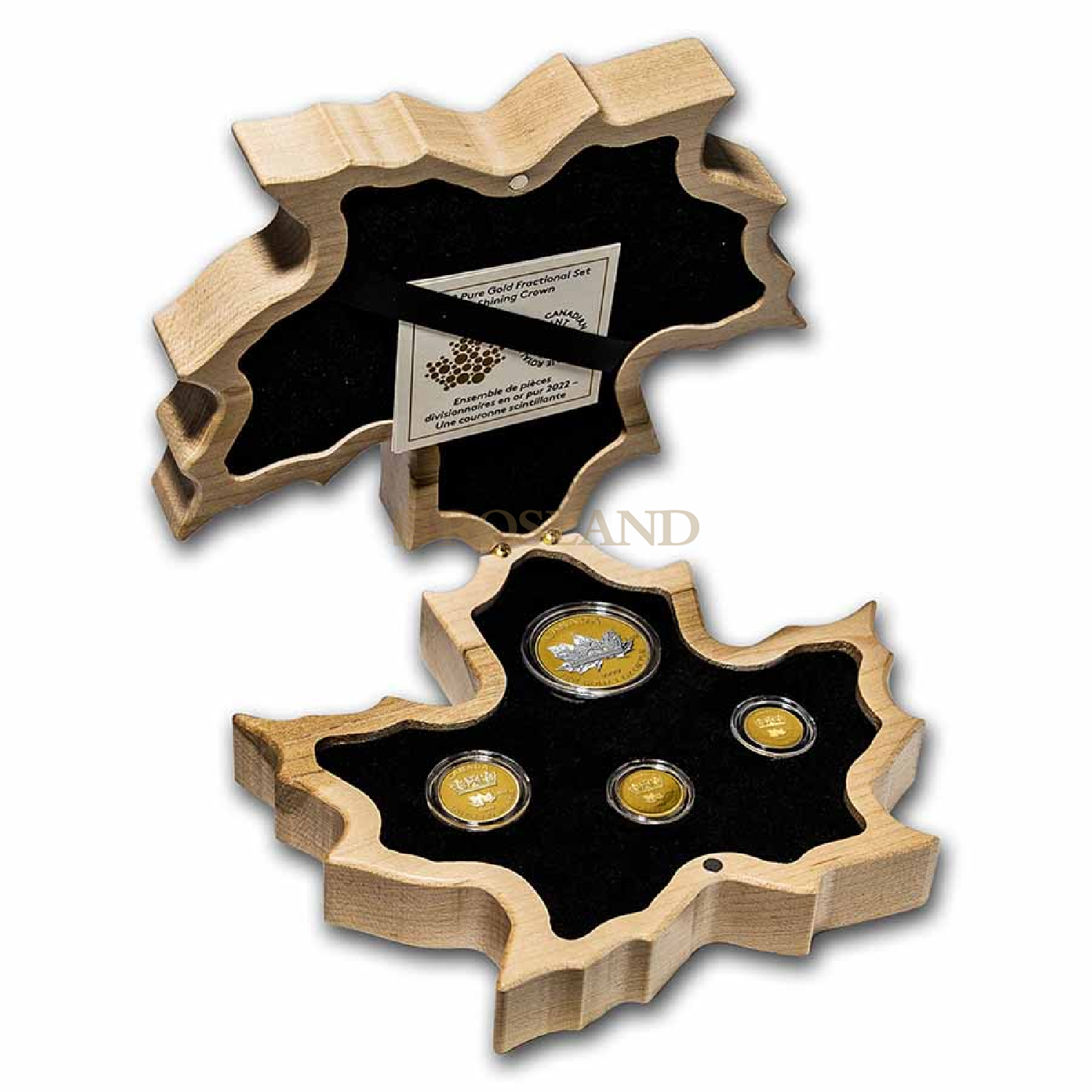 4 Goldmünzen Fractional Maple Leaf Set 2022 PP "A Shining Crown"