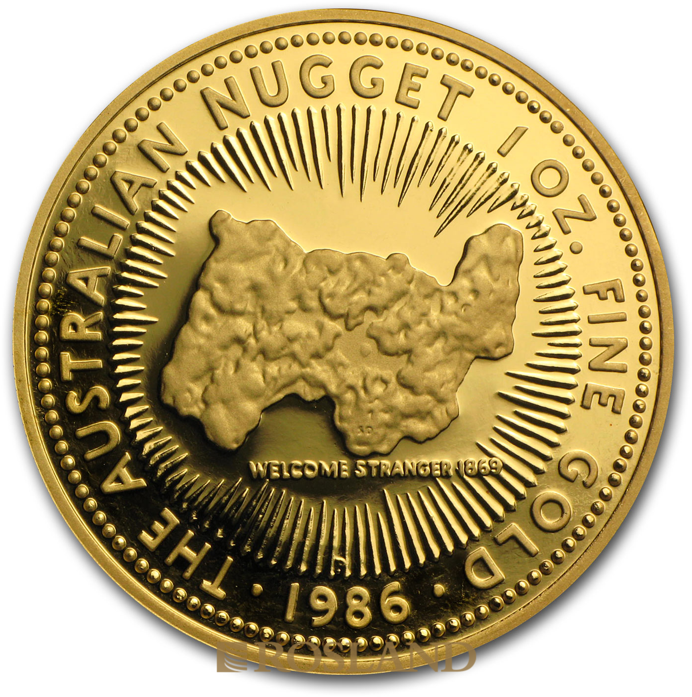 1 Unze Goldnugget Australien 1986 PP Stranger"