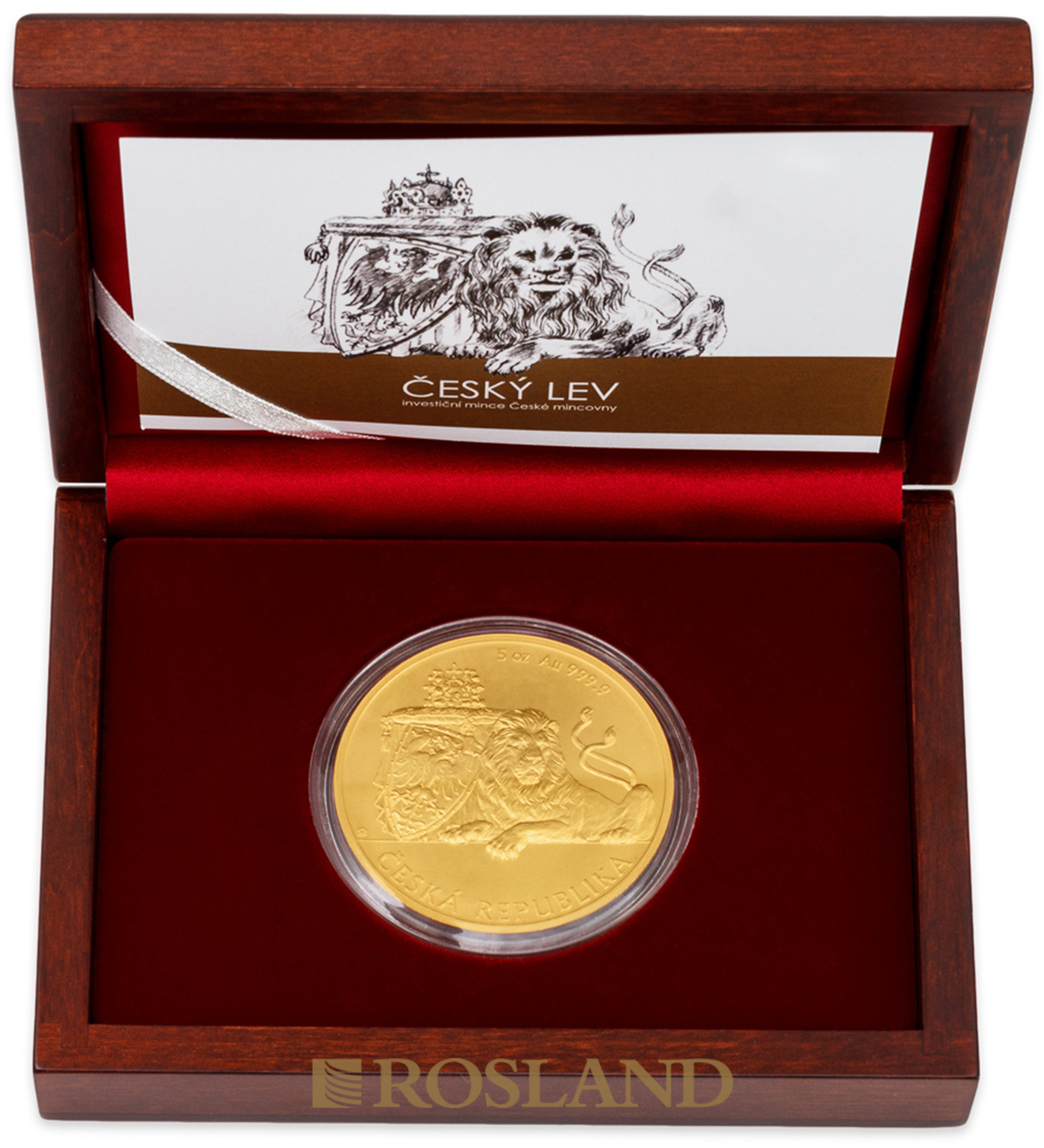 5 Unzen Goldmünze Tschechischer Löwe 2018 (Box, Zertifikat)