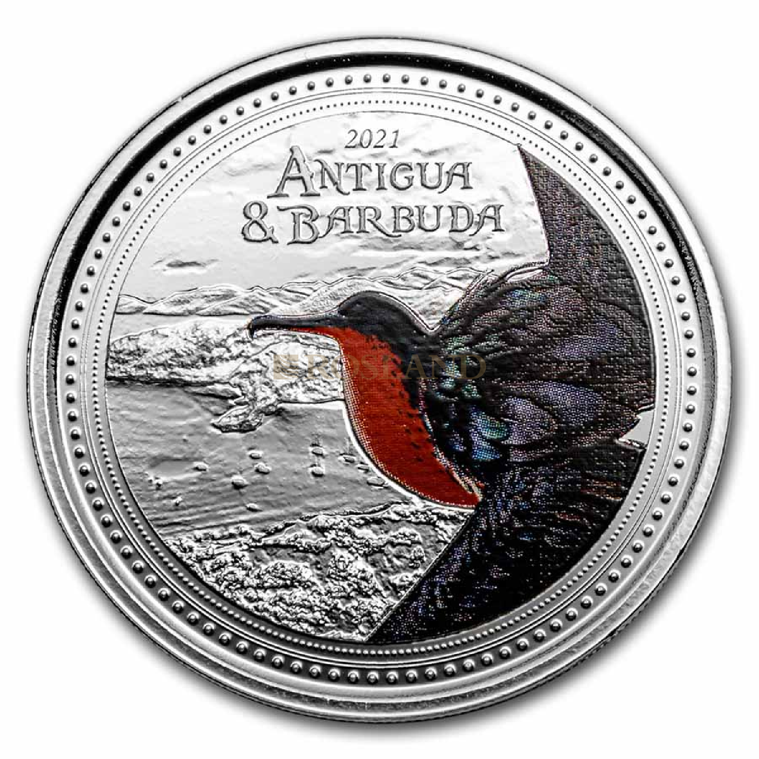 1 Unze Silbermünze EC8 Antigua & Barbuda Frigatebird 2021 PP (Koloriert, Box)