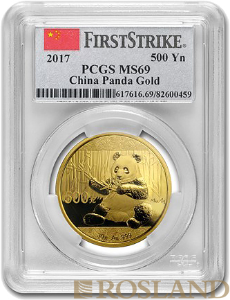 30 Gramm Goldmünze China Panda 2017 PCGS MS-69 First Strike