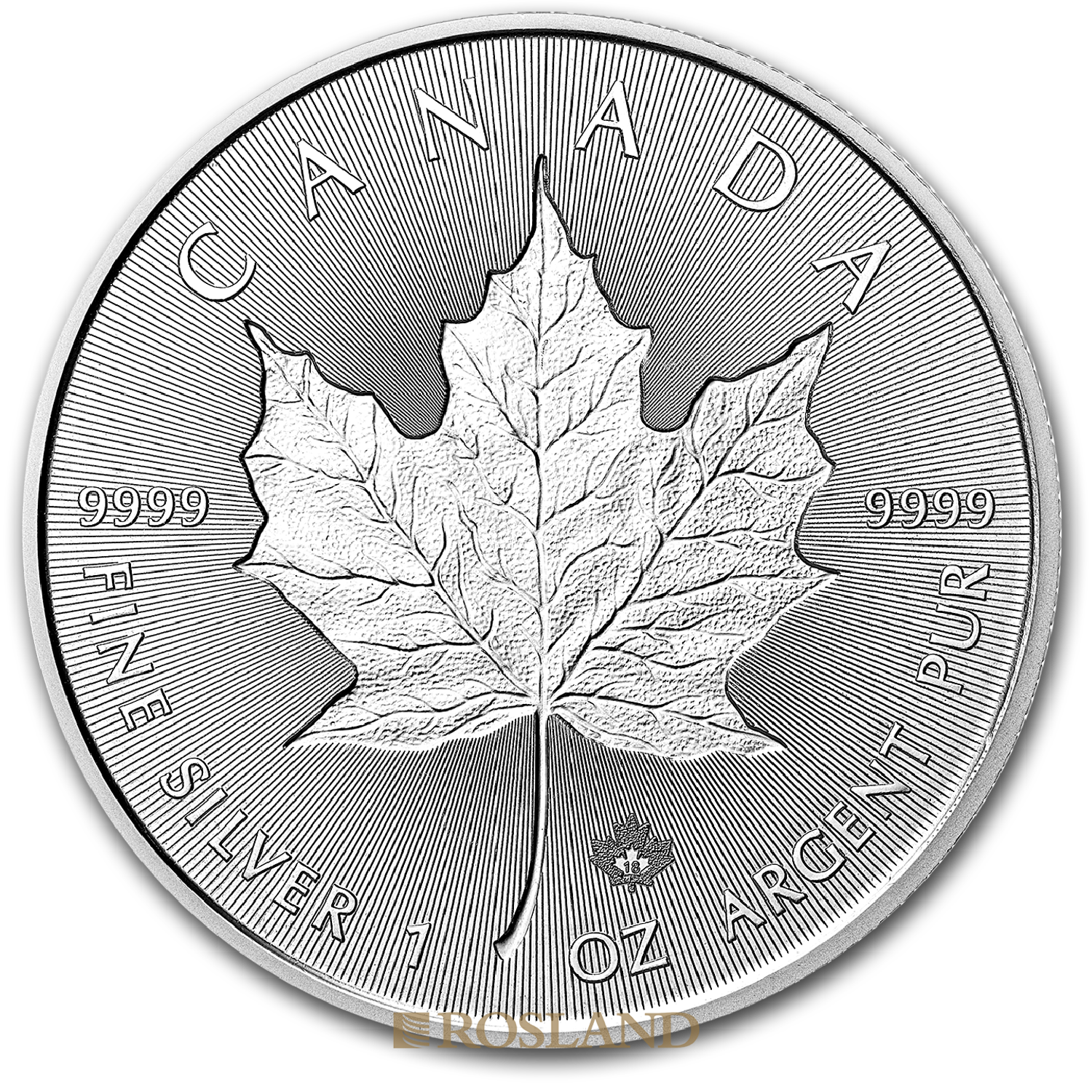 1 Unze Silbermünze Kanada Maple Leaf 2018 Incuse Edition