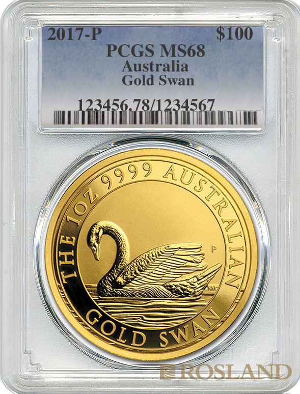 1 Unze Goldmünze Australien Schwan 2017 PCGS MS-68