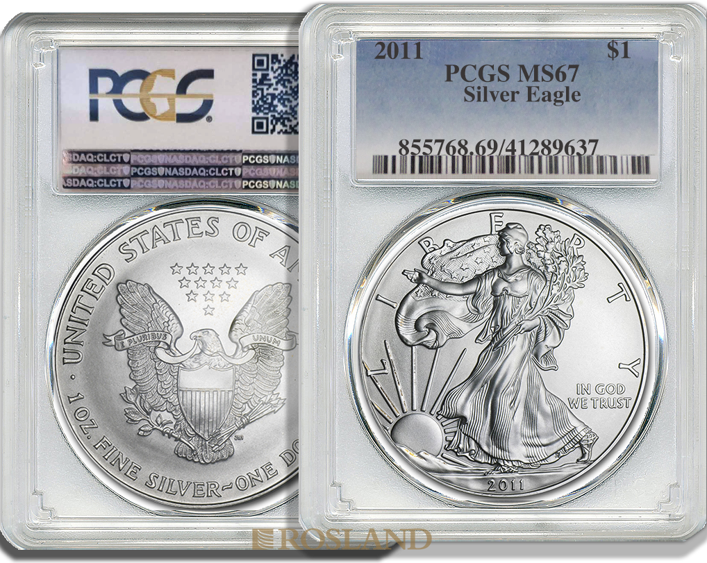 1 Unze Silbermünze American Eagle 2011 PCGS MS-67