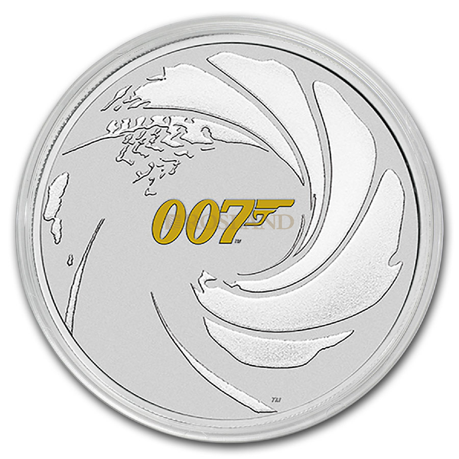 1 Unze Silbermünze 007 James Bond 2021 (Vergoldet)