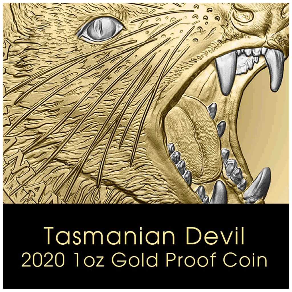 1 Unze Goldmünze Niue Tasmanische Teufel 2020 PP (Box, Zertifikat)