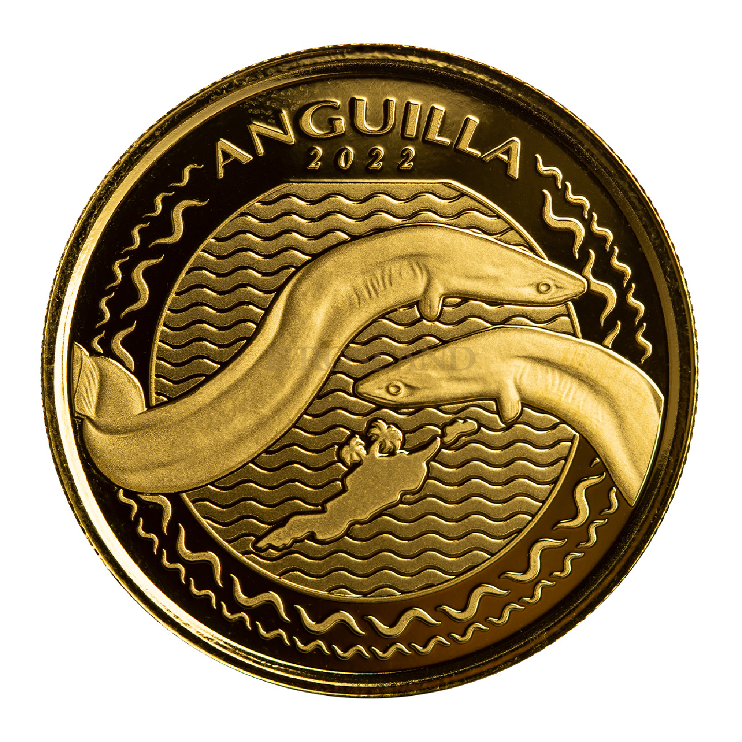 1 Unze Goldmünze EC8 Anguilla Aale 2022 (Blister, Zertifikat)