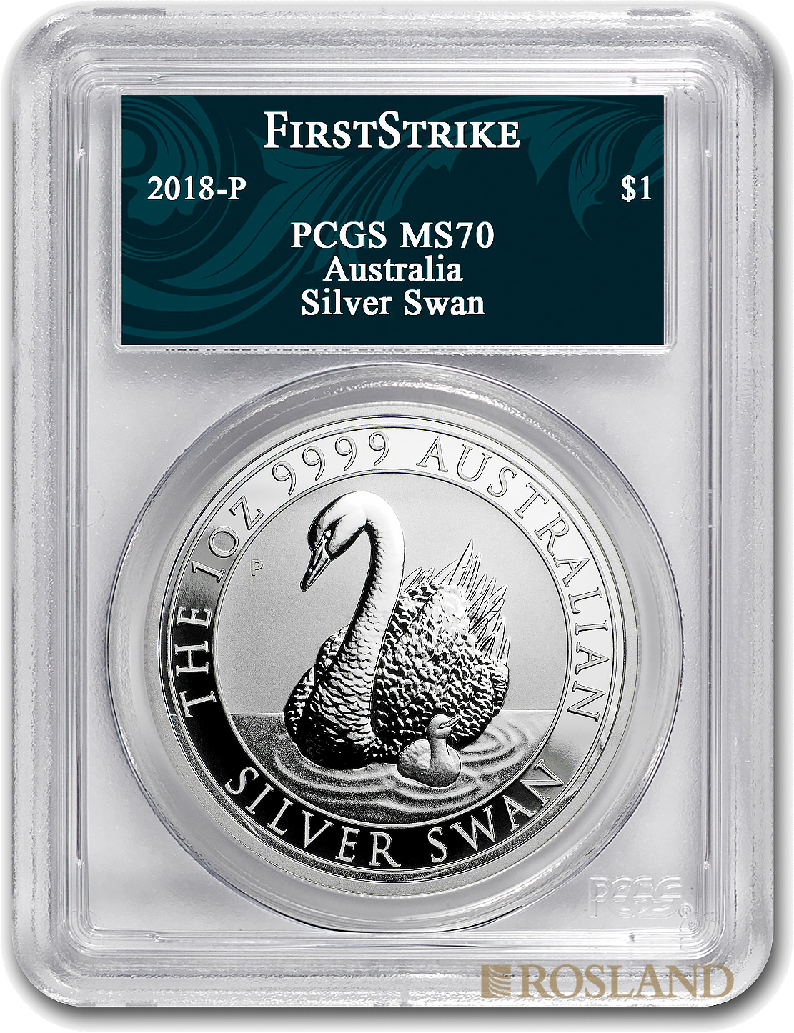 1 Unze Silbermünze Australien Schwan 2018 PCGS MS-70 (FS)
