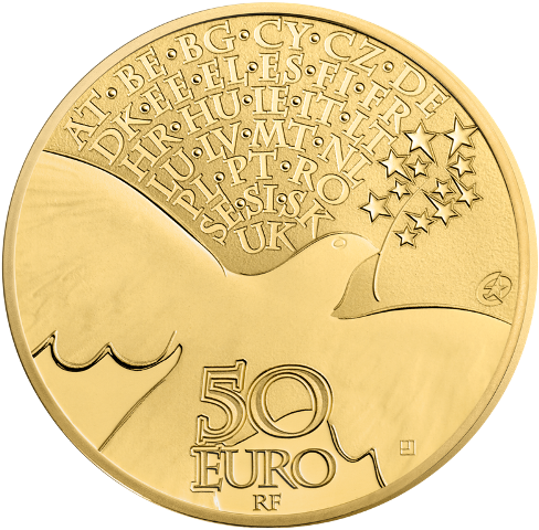 1/4 Unze Goldmünze 70 Jahre Frieden in Europa 2015 50€
