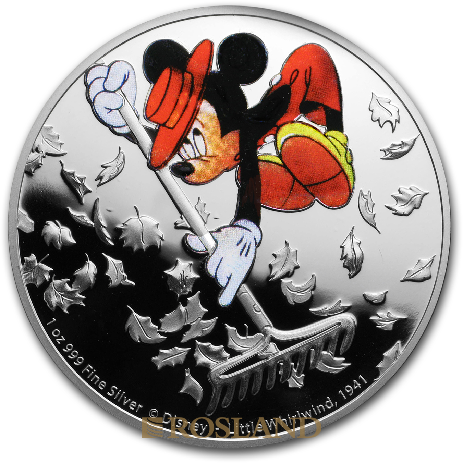 1 Unze Silbermünze Disney® Micky Maus Wirbelsturm 2017 PP (Koloriert, Box, Zertifikat)