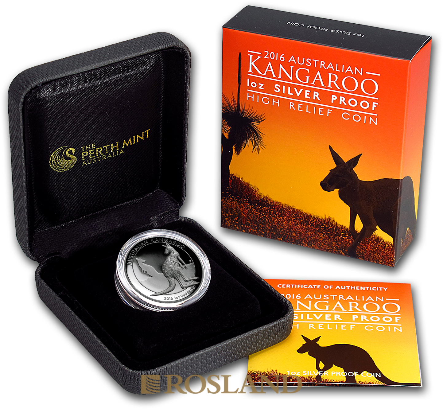 1 Unze Silbermünze Känguru 2016 PP (HR, Box, Zertifikat)