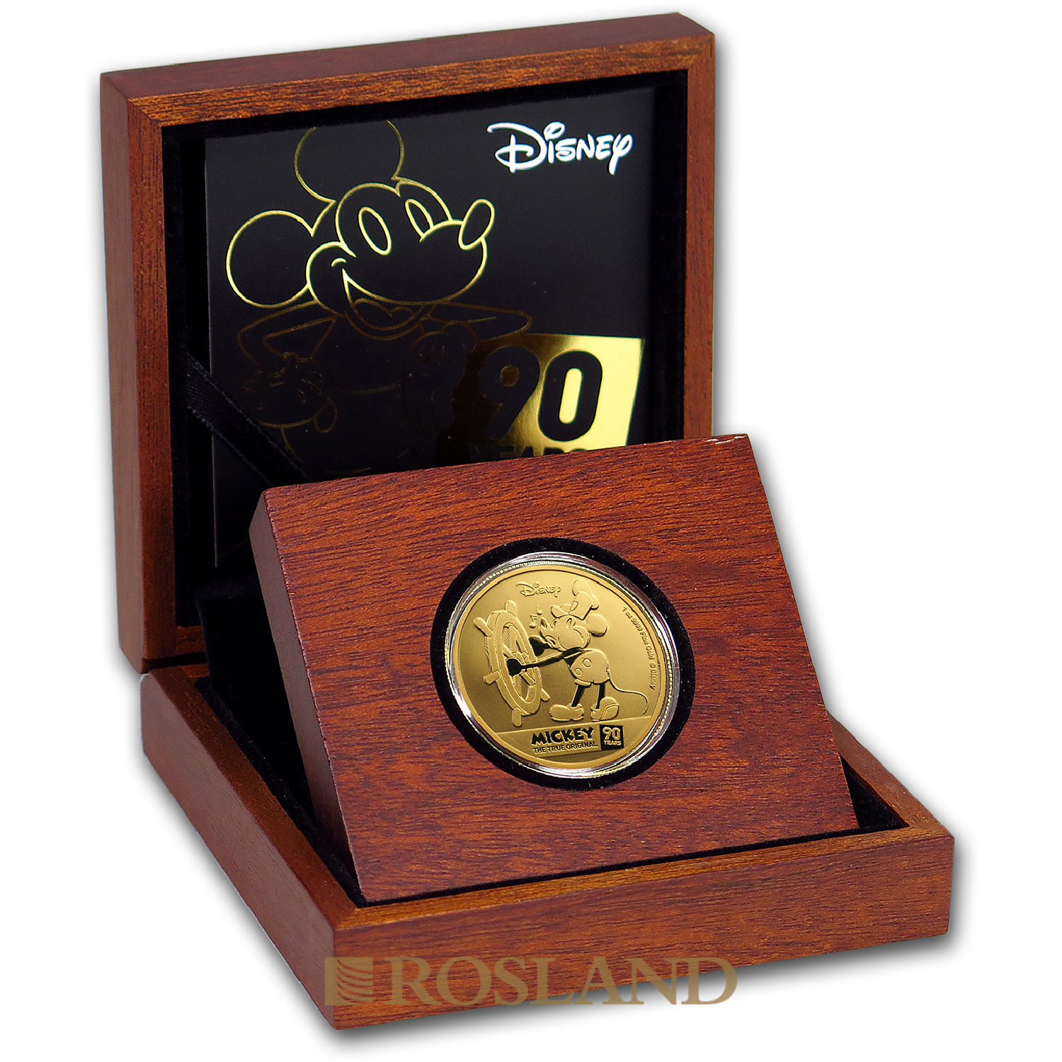 1 Unze Goldmünze Disney® 90 Jahre Micky Maus 2018 PP (Box, Zertifikat)