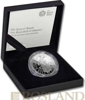 1 Unze Silbermünze Queens Beasts Falke 2019 PP (Box, Zertifikat)