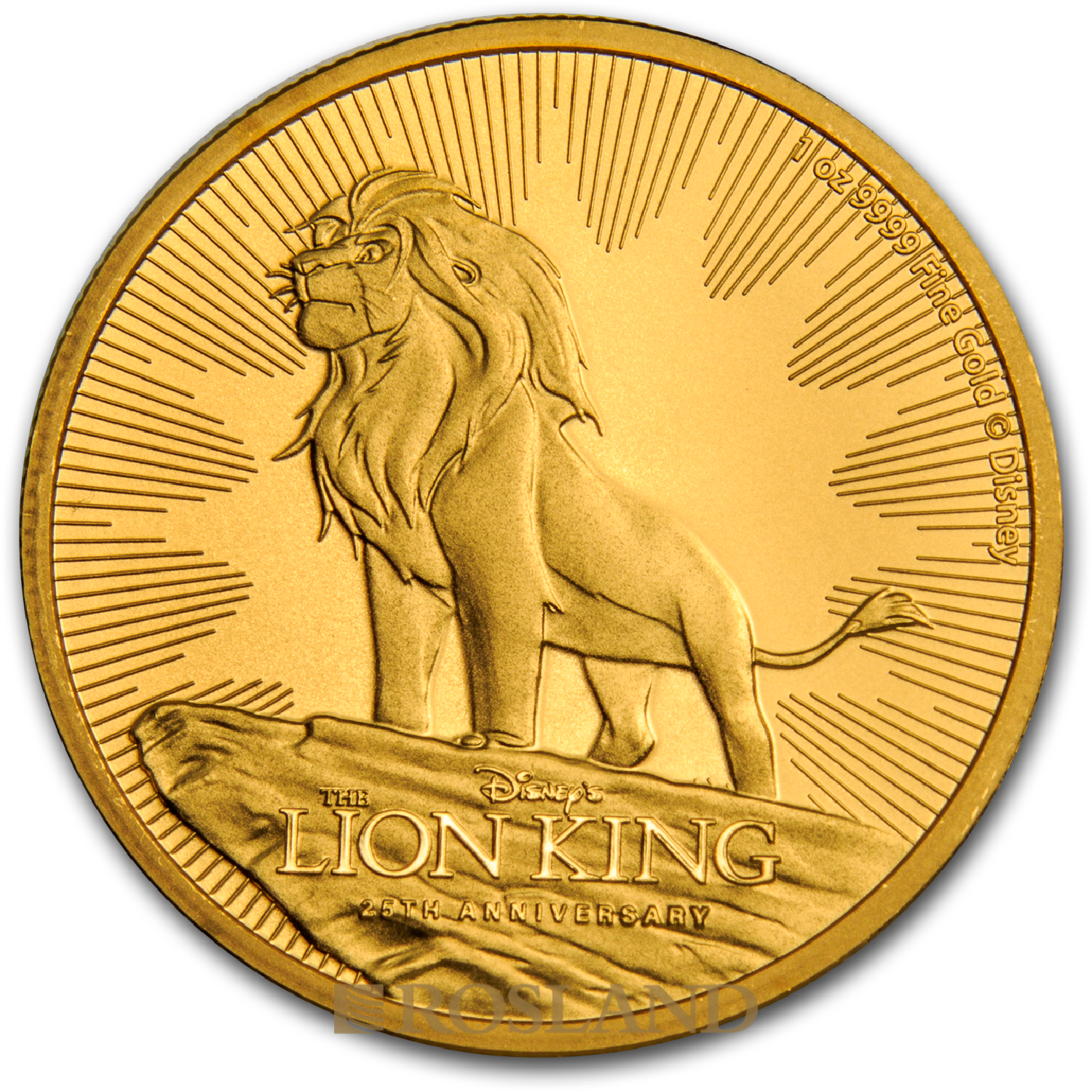 1 Unze Goldmünze Disney® 25 Jahre König der Löwen 2019
