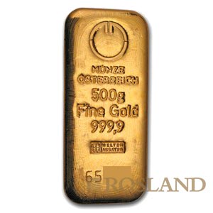 500 Gramm Goldbarren Münze Österreich (Gussbarren)