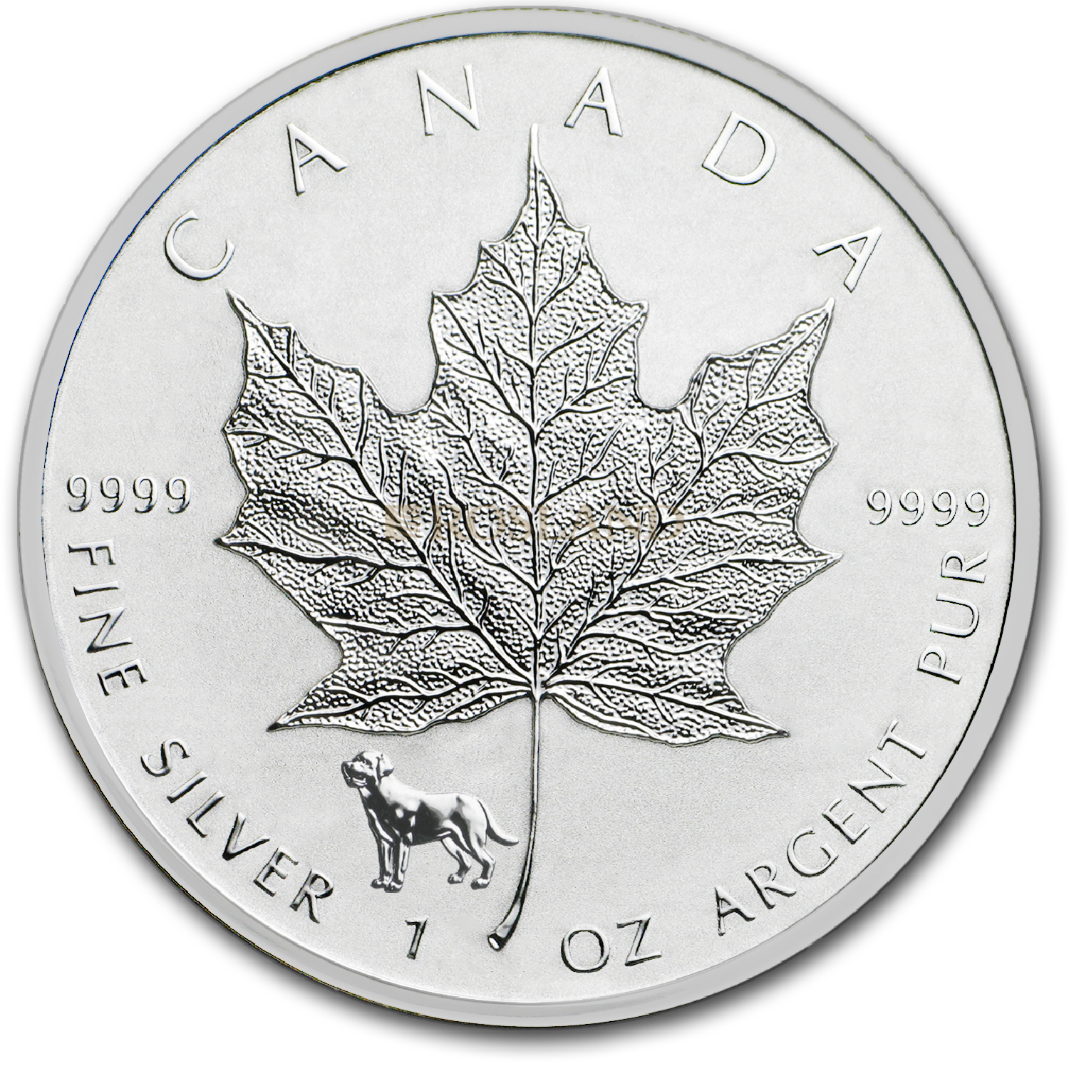 1 Unze Silbermünze Kanada Maple Leaf Lunar Hund 2018