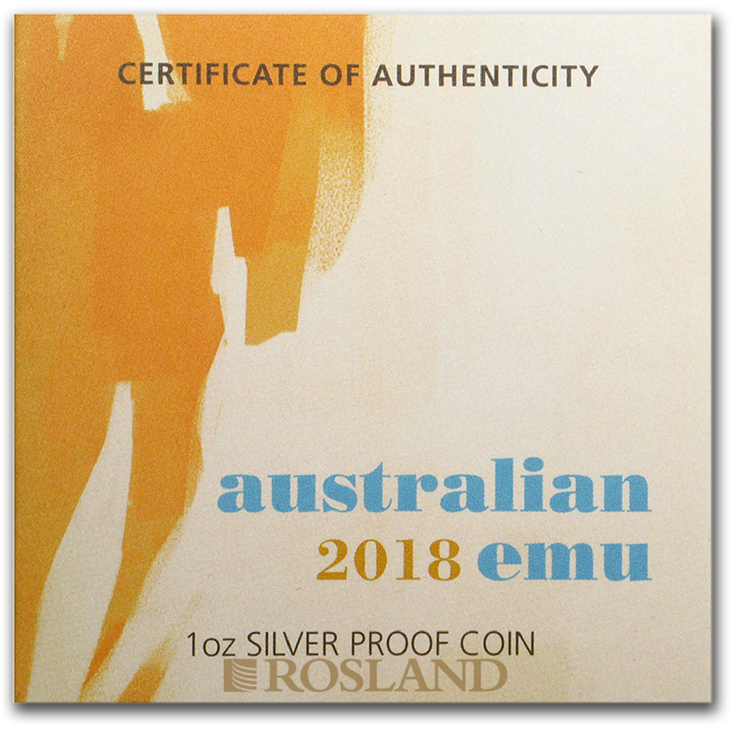 1 Unze Silbermünze Emu 2018 PP (Box, Zertifikat)