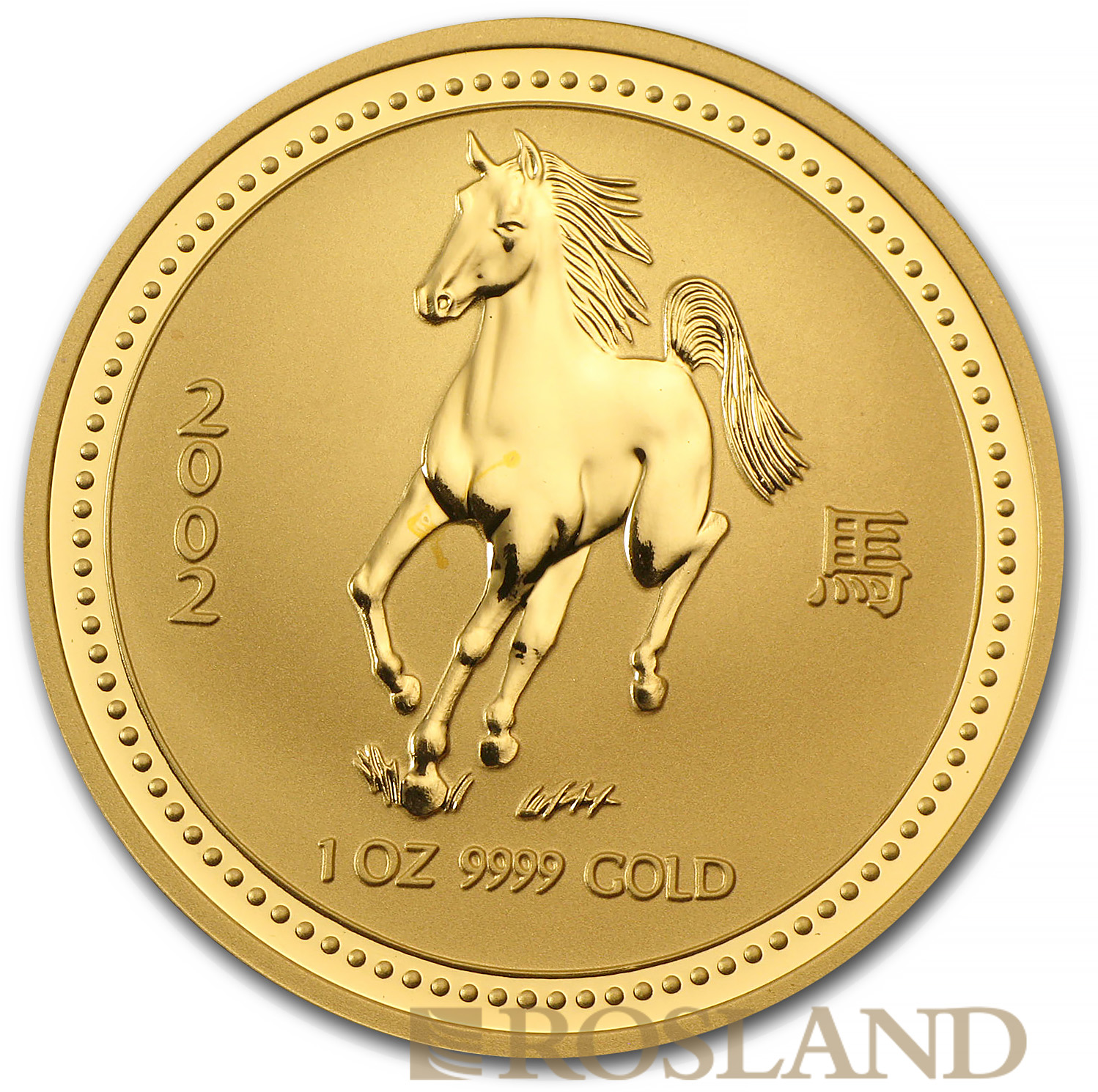 1 Unze Goldmünze Australien Lunar 1 Pferd 2002