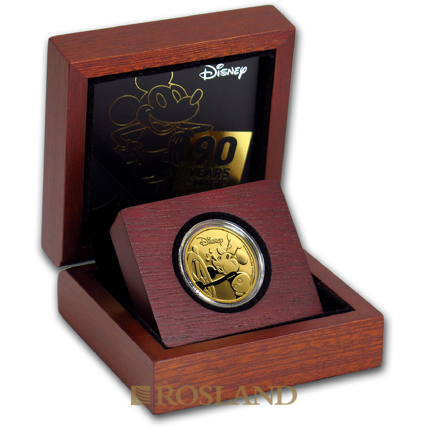 1/4 Unze Goldmünze Disney® 90 Jahre Micky Maus 2018 PP (Box, Zertifikat)