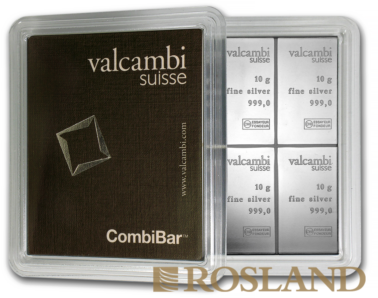 10 x 10 Gramm Silberbarren Valcambi CombiBar™
