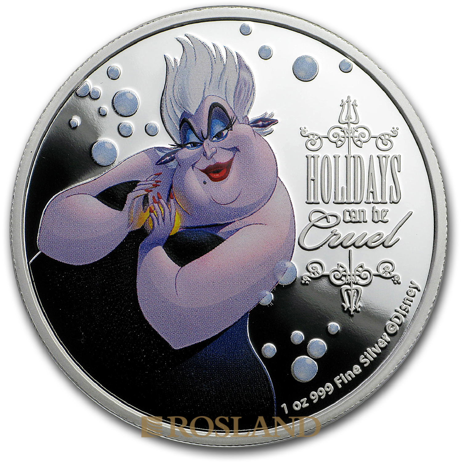 1 Unze Silbermünze Disney© Hexe Ursula 2019 PP (Koloriert, Box, Zertifikat)