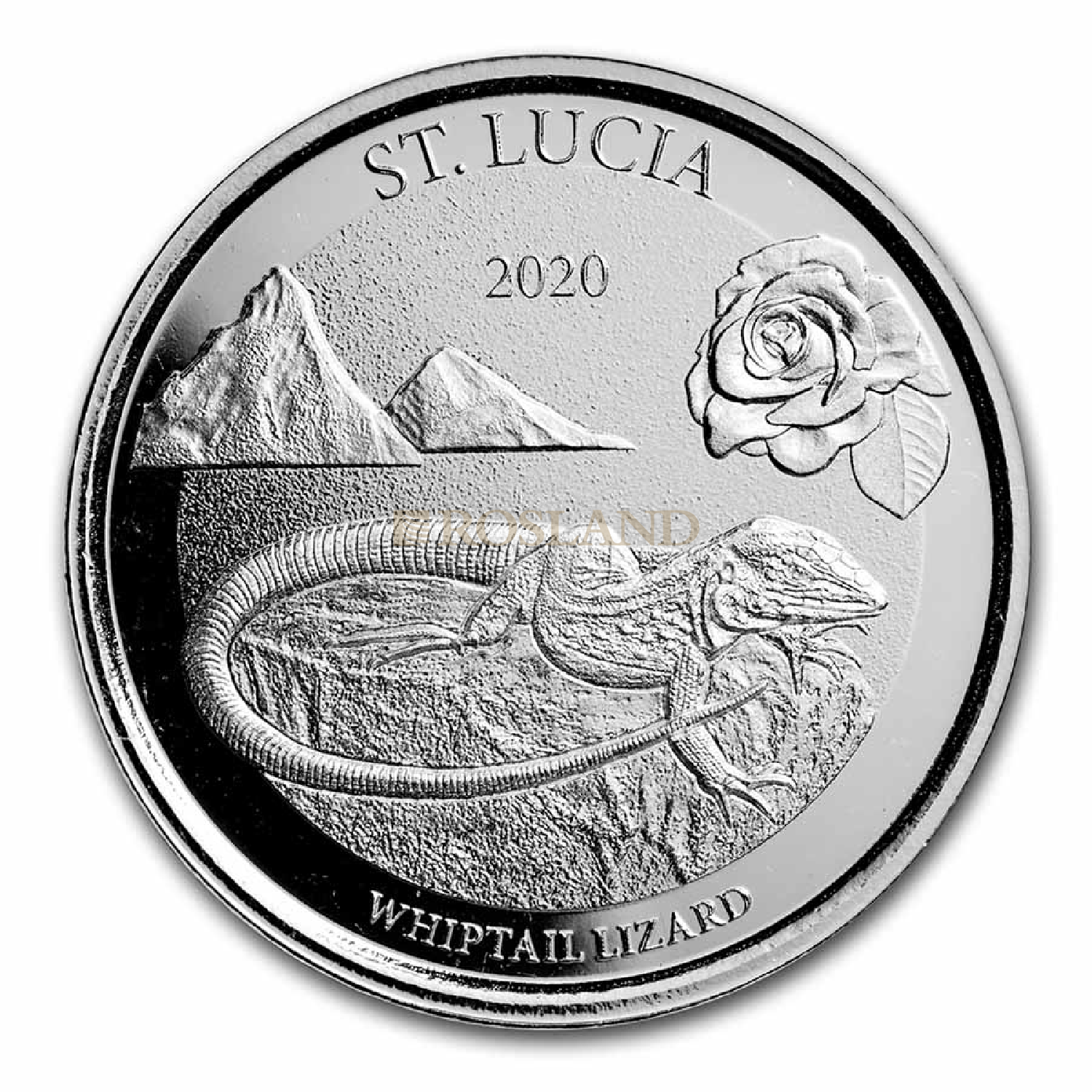 1 Unze Silbermünze EC8 St. Lucia Whiptail Lizard 2020
