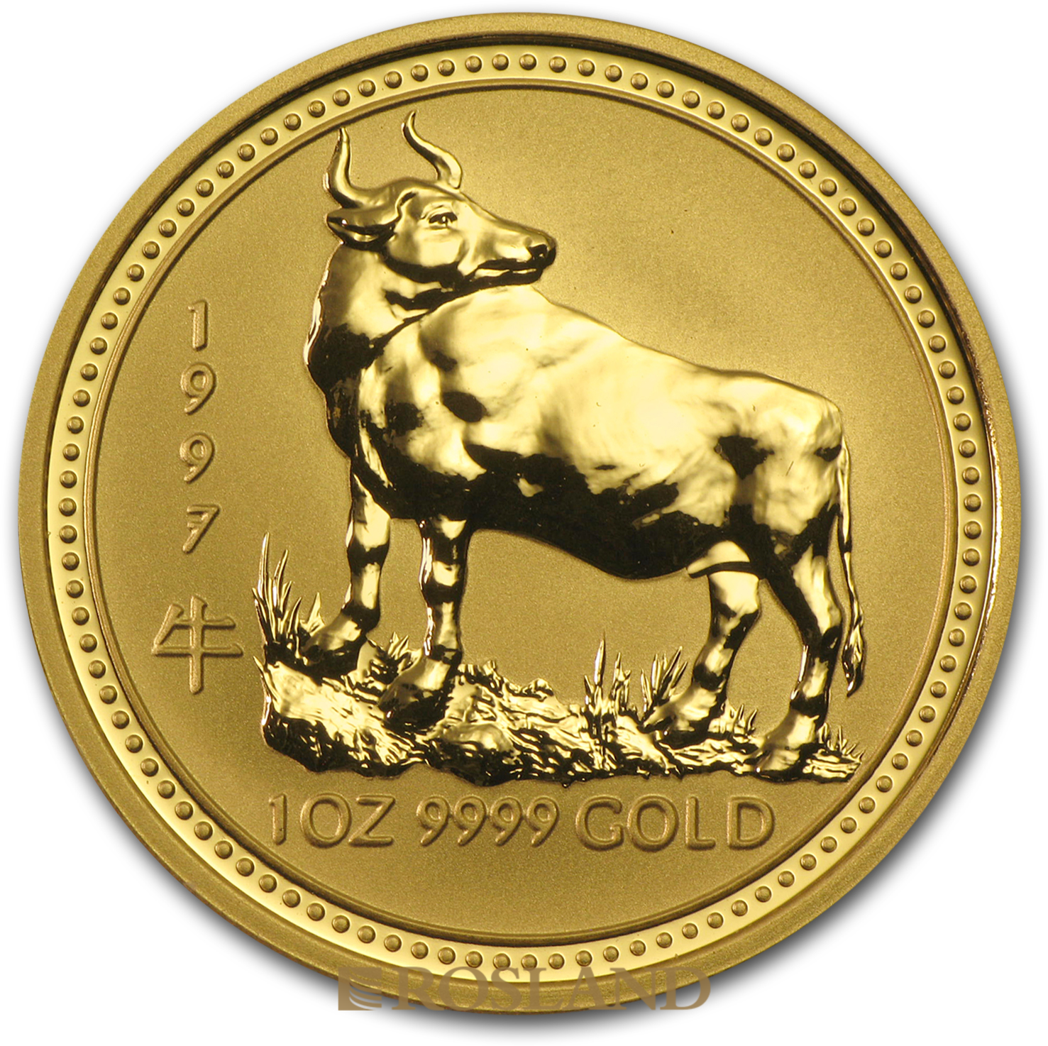 1 Unze Goldmünze Australien Lunar 1 Ochse 1997