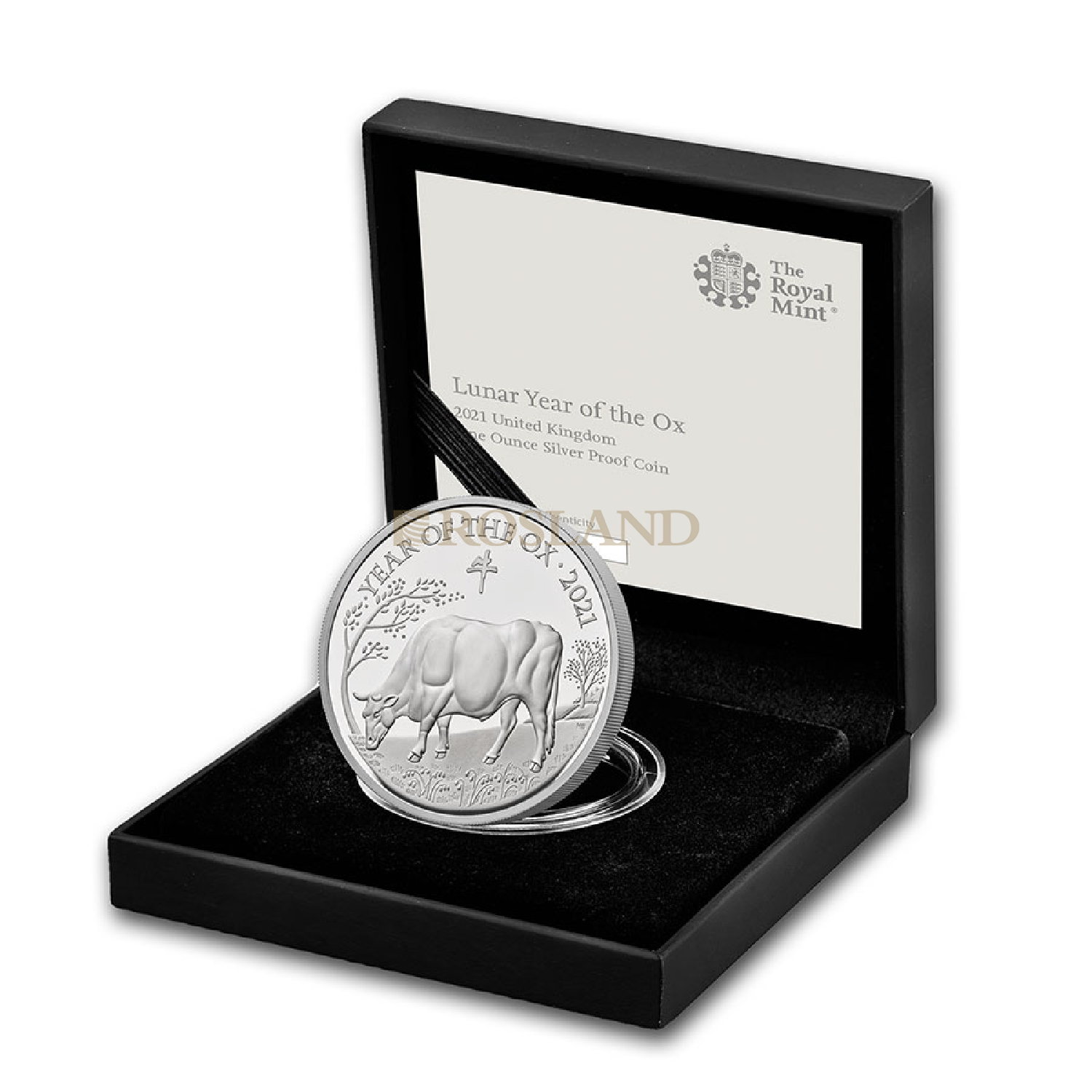 1 Unze Silbermünze Great Britain Jahr des Ochsen 2021 PP (Box, Zertifikat) 