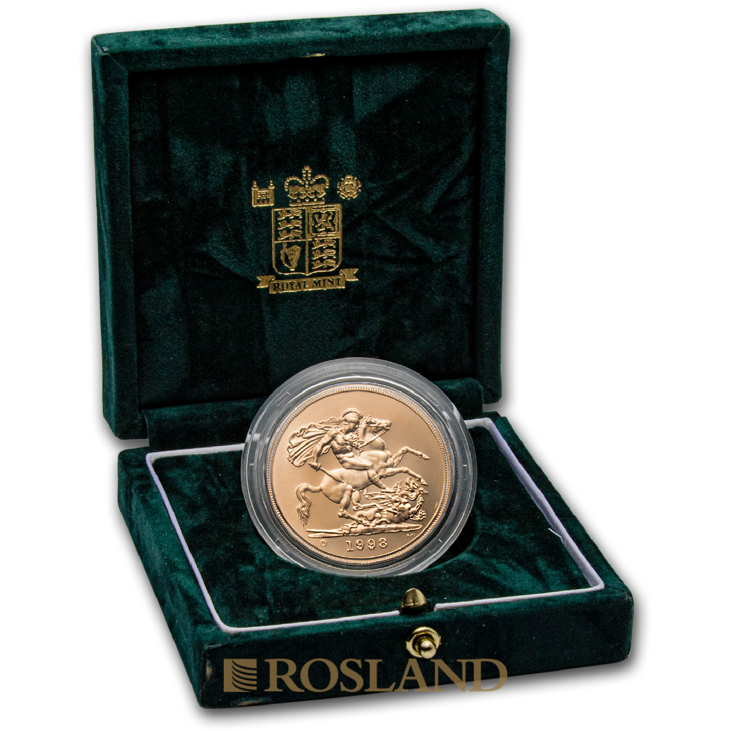 5 Sovereign Goldmünze Großbritannien 1998 (Box, Zertifikat)