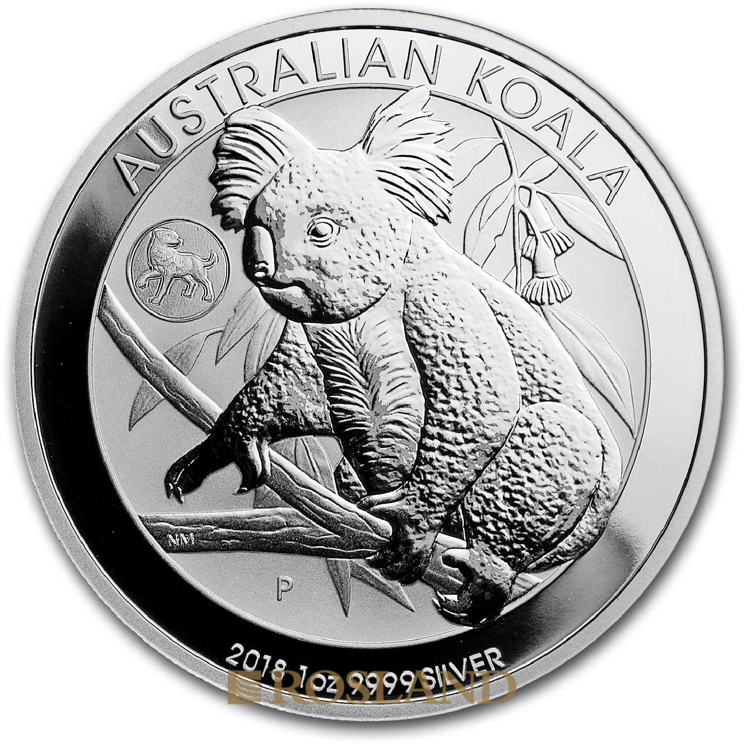 1 Unze Silbermünze Koala 2018 (Hund Privy)