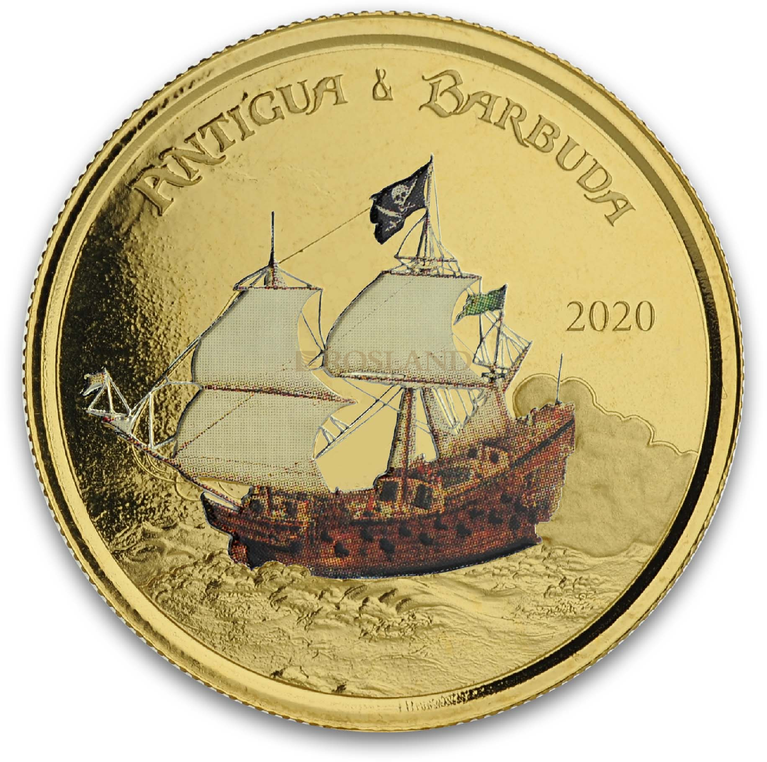 1 Unze Goldmünze EC8 Antigua & Barbuda Rum Runner 2020 PP (Koloriert, Box, Zertifikat)