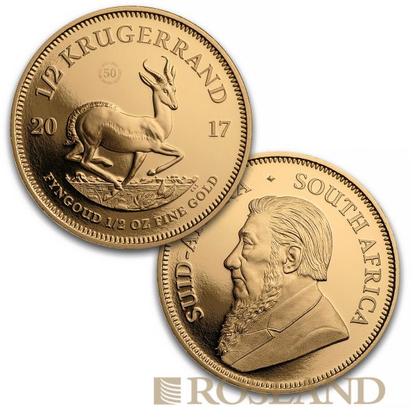 1,92 Unzen 6 Goldmünzen Krügerrand Prestige Set 2017 50 Jahre PP (Box ...